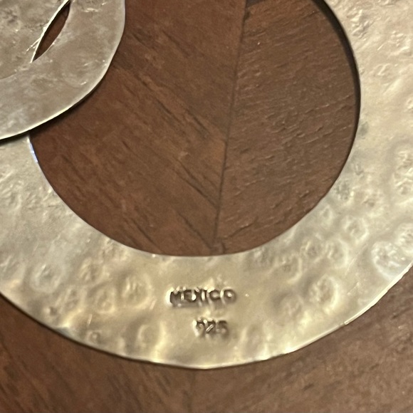 Mod Sterling Silver Hoop Earrings - Picture 2 of 5